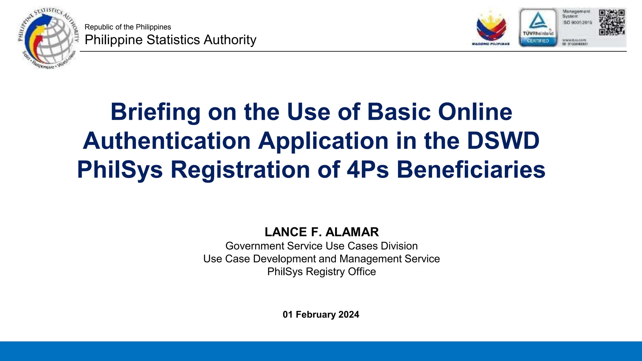 [DSWD] Orientation on the implementation of Basic Online Authentication ...