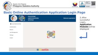 [DSWD] Orientation on the implementation of Basic Online Authentication ...