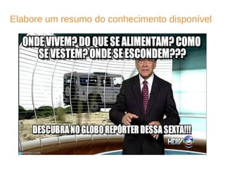 Elabore um resumo do conhecimento disponível
 