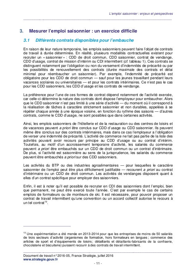 L Emploi Saisonnier Enjeux Et Perspectives