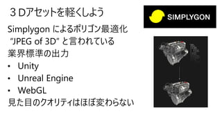 ３Dアセットを軽くしよう
 