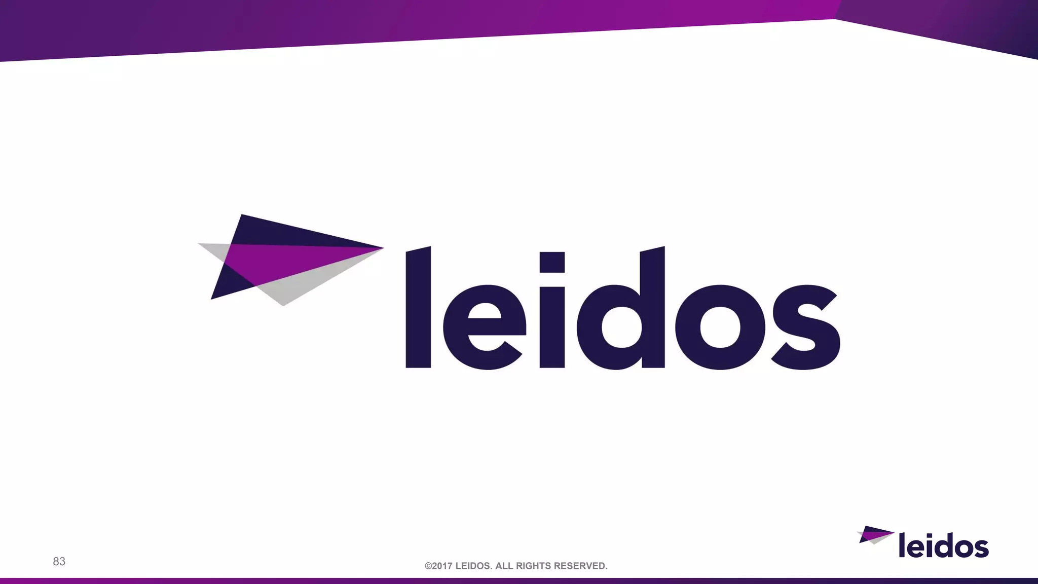 83 ©2017 LEIDOS. ALL RIGHTS RESERVED.
 