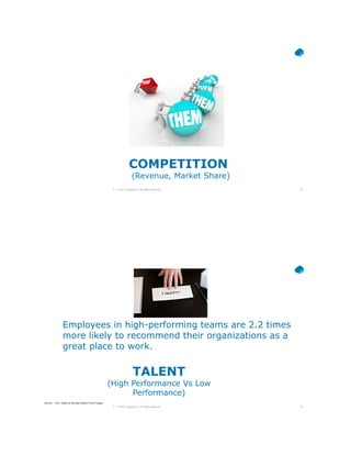 23© 2017 Capgemini. All rights reserved.
COMPETITION
(Revenue, Market Share)
24© 2017 Capgemini. All rights reserved.
Employees in high-performing teams are 2.2 times
more likely to recommend their organizations as a
great place to work.
TALENT
(High Performance Vs Low
Performance)
Source – 2017 State of DevOps Report From Puppet
 