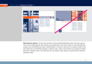 CD_Manual_E_Teil7_RL

7.8
7.3

27.5.2002 8:30 Uhr

Seite 9

Menu | Images | Designing with images |

Und dazwischen ich, aber ganz cool. Vollbremskombination aus Ampel oder Einfädeln oder beides auf einmal. Geht nur mit Tricks.

blindtext
Seit zwei Jahren ist meine Arbeit in Düsseldorf. — Meine Familie lebt dagegen in
Hamburg. Und dazwischen ich, aber ganz cool.
Vollbremskombination aus Ampel oder Einfädeln oder beides auf einmal. Geht nur mit
Tricks. Eben noch kurz auf die A 52. Schon vielversprechend lebhaft.
Hinter dem Breitscheider Kreuz geht es
richtig los. Stau auf der A 3 bis Oberhausen.
Danach entspannt es sich auch nur deshalb,
weil enge Baustellen mit rüden Geschwindigkeitsbegrenzungen zum gleichmäßigen Rollen
zwingen. Es wird links überholt, es wird rechts
überholt. Es wird gar nichts mehr, alles steht
und macht lange Gesichter. Ich dagegen
wechsle die Cassette. Es geht weiter. Vor und
hinter mir hektische Spurenwechsel. So zieht
sich das Stück A 2 bis zum Recklinghauser
Kreuz.
Der erhofften Entspannung folgt zuverlässig
der Vollfrust. Die A 43 bis Münster ist genauso
voll wie das Kamener Kreuz zur Rush-hour. Auf
der A 1 ist dann endgültig Schluß mit lustig.
Alles dümpelt auf der Überholspur. Natürlich

mit 90. Rechts geht es schneller, irrerweise
wegen der Lkws. Die wollen nämlich alle noch
vor zehn zu Hause sein. Osnabrück. Dammer
Berge. Tanken, weil kleiner Tank. Nach Wildeshausen wird die Autobahn dreispurig. Klasse!
Alles stürmt nach links, auch ein Kadett
City mit Bochumer Kennzeichen. Bleibt hartnäckig. Blinker bringt auch nichts. Lichthupe
ebenfalls zwecklos. Muß rechts vorbei. Ein Mittelscheitel macht den Breiten. Der Verkehr verzieht sich.
Nach Stuckenborstel gehe ich vom Gas nicht
mehr runter. Den Abzweig zum Elbtunnel mal
wieder viel zu schnell genommen. Der Rest
geht schnell. Entscheide mich natürlich wie
immer für die linke Röhre, um dann nach Tunnelende dramatisch blitzartig vier Spuren nach
rechts in die Ausfahrt hineinzubremsen. Das
einzige, was auf der Stresemann wieder aufhält,
ist eine kuriose Ampelschaltung. Am Phantom
der Oper links, auf dem Ring einmal rundrum
bis zum Winterhuder Marktplatz, dahinter
noch mal links, zum Stadtpark hinunter. Ich
bin da. Wieder zu spät. Alles schläft schon.

blindtext

Und dazwischen ich, aber ganz cool. Vollbremskombination aus Ampel
oder Einfädeln oder beides auf einmal. Geht nur mit Tricks. Eben noch
kurz auf die A 52. Schon vielversprechend lebhaft. Hinter dem Breitscheider Kreuz geht es richtig los. Stau auf der A 3 bis Oberhausen.
Danach entspannt es sich auch nur deshalb, weil enge Baustellen mit

Seit zwei Jahren ist meine Arbeit in Düsseldorf. — Meine Familie lebt dagegen in
Hamburg. Und dazwischen ich, aber ganz cool.
Vollbremskombination aus Ampel oder Einfädeln oder beides auf einmal. Geht nur mit
Tricks. Eben noch kurz auf die A 52. Schon vielversprechend lebhaft. Hinter dem Breitscheider
Kreuz geht es richtig los. Stau auf der A 3 bis
Oberhausen. Danach entspannt es sich auch
nur deshalb, weil enge Baustellen mit rüden
Geschwindigkeitsbegrenzungen zum gleichmäßigen Rollen zwingen. Es wird links überholt, es wird rechts überholt. Es wird gar nichts
mehr, alles steht und macht lange Gesichter.
Ich dagegen wechsle die Cassette. Es geht weiter.
Vor und hinter mir hektische Spurenwechsel.
So zieht sich das Stück A 2 bis zum Recklinghauser Kreuz. Der erhofften Entspannung
folgt zuverlässig der Vollfrust. Die A 43 bis
Münster ist genauso voll wie das Kamener
Kreuz zur Rush-hour. Auf der A 1 ist dann endgültig Schluß mit lustig. Alles dümpelt auf der
Überholspur. Natürlich mit 90. Rechts geht es
schneller, irrerweise wegen der Lkws. Die wollen nämlich alle noch vor zehn zu Hause sein.

Osnabrück. Dammer Berge. Tanken, weil kleiner Tank. Nach Wildeshausen wird die Autobahn dreispurig. Klasse! Alles stürmt nach
links, auch ein Kadett City mit Bochumer
Kennzeichen. Bleibt hartnäckig. Blinker bringt
auch nichts. Lichthupe ebenfalls zwecklos.
Muß rechts vorbei. Ein Mittelscheitel macht
den Breiten. Der Verkehr verzieht sich.
Nach Stuckenborstel gehe ich vom Gas
nicht mehr runter. Den Abzweig zum Elbtunnel
mal wieder viel zu schnell genommen. Der Rest
geht schnell. Entscheide mich natürlich wie
immer für die linke Röhre, um dann nach Tunnelende dramatisch blitzartig vier Spuren nach
rechts in die Ausfahrt hineinzubremsen. Das
einzige, was auf der Stresemann wieder aufhält,
ist eine kuriose Ampelschaltung. Am Phantom
der Oper links, auf dem Ring einmal rundrum
bis zum Winterhuder Marktplatz, dahinter
noch mal links, zum Stadtpark hinunter. Ich
bin da. Wieder zu spät. Alles schläft schon.
Samstag. Sonntag. Deutschland guckt Tagesschau. Ich gucke in den linken Außenspiegel.
Dann drei Spuren rüber wieder in die linke
Röhre. Diesmal doppelt so schnell durch den
Tunnel wie auf dem Hinweg. Bleibe auf der lin-

Monochrome photos | In two-color printing, which should preferably be done with the two primary colors of Bertelsmann AG, photos are represented in one color, which is never Bertelsmann
orange, but only Bertelsmann blue. Combinations or mixing in the form of a duotone made of the
two colors are not permitted. Orange is used for areas, rules or text color to set accents or clarify
structure. However, tints of the dark blue can be used to color photos, but primarily the full tone
should be used.

 