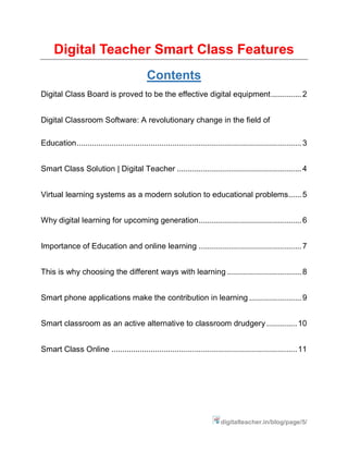 Digital Teacher Smart Class Features | PDF