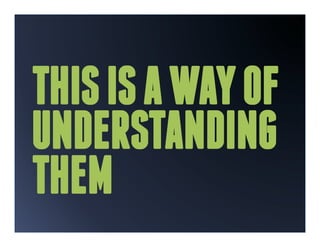 THIS IS A WAY OF
UNDERSTANDING
THEM
 
