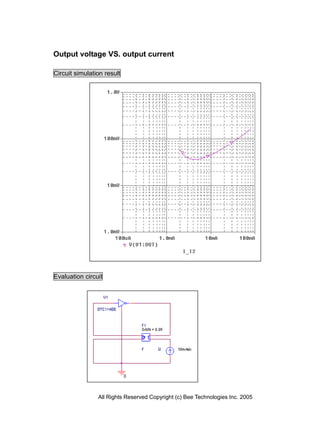 Output voltage VS. output current

Circuit simulation result




Evaluation circuit




                All Rights Reserved Copyright (c) Bee Technologies Inc. 2005
 