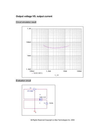 Output voltage VS. output current

Circuit simulation result




Evaluation circuit




                  All Rights Reserved Copyright (c) Bee Technologies Inc. 2004
 