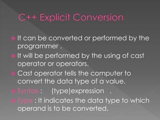 Data Type Conversion in C++ | PPTX