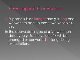Data Type Conversion in C++ | PPTX