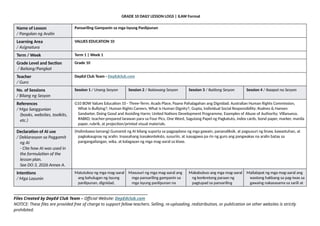 Grade 10 Values Education: Personal Roles in Social Issues and Human ...