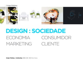 Design Thinking — Coolhunting • | IED | BR | SP | Fabio Silveira
Design Thinking10 Design Thinking
DESIGN : SOCIEDADE
ECONOMIA	CONSUMIDOR
MARKETING	CLIENTE
 