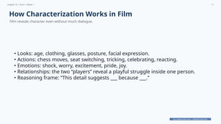 Characterization Dramas Analyzing Drama as Film: Characterization and Structural Elements in ...