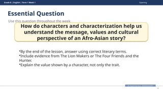 Analyzing Afro-Asian Prose: Character and Characterization in Grade 8 ...