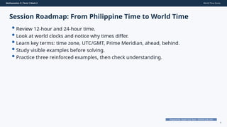 Utc Math Understanding and Comparing World Time Zones for Grade 5 Mathematics | PPTX