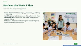 Prepared By: DepEd Club Team - DEPEDCLUB.COM
Prepared By: DepEd Club Team - DEPEDCLUB.COM
Session 1
Retrieve the Week 7 Plan
Start from what groups already planned
Group statement: “We change ___, measure ___, and keep
___ the same.”
Confidence mark: Circle one part of the plan that is clear.
Revision mark: Star one part that needs more detail or
safety checking.
Goal: Make the plan specific enough that another group
could follow it without guessing.
Grade 6 | Science | Term 1 Week 8 | V12.5 8
 