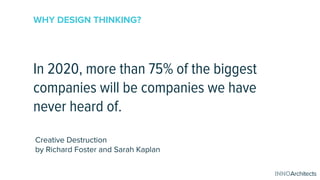 WHY DESIGN THINKING?
In 2020, more than 75% of the biggest
companies will be companies we have
never heard of.
Creative De...