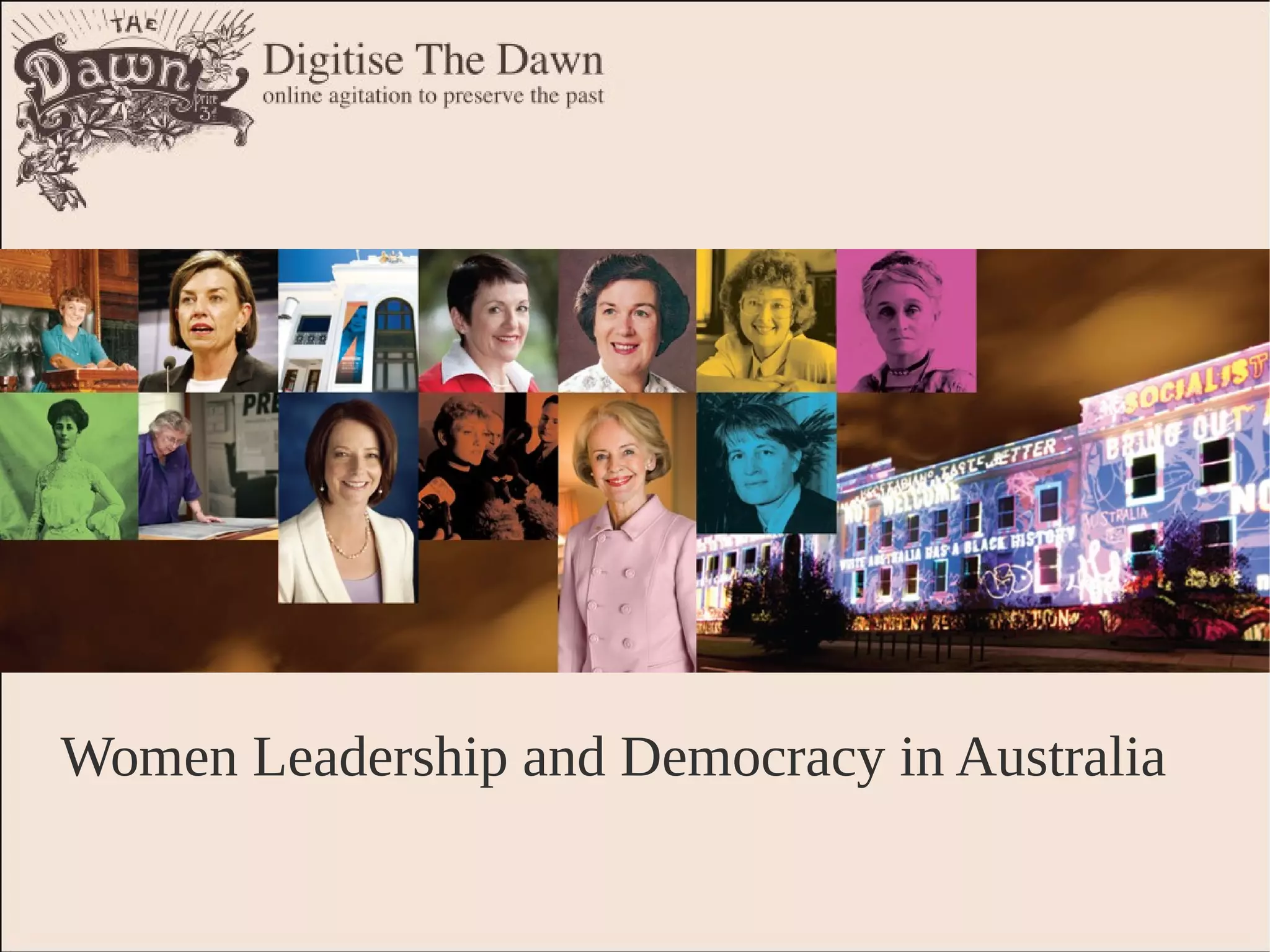Women Leadership and Democracy in Australia
 