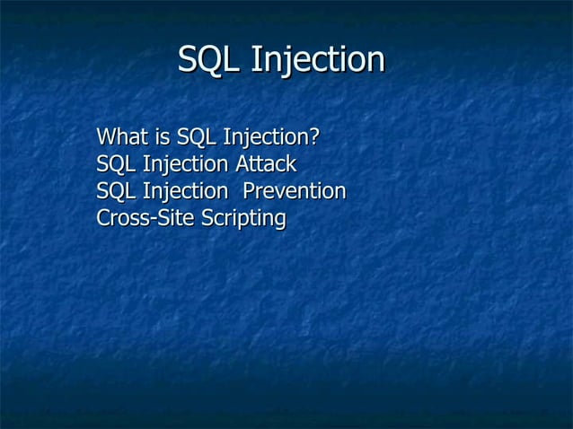 D:\Technical\Ppt\Sql Injection | PPT