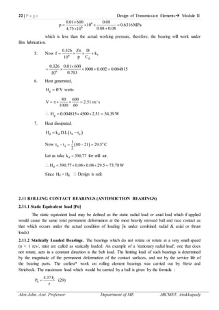 Design of transmission elements | PDF