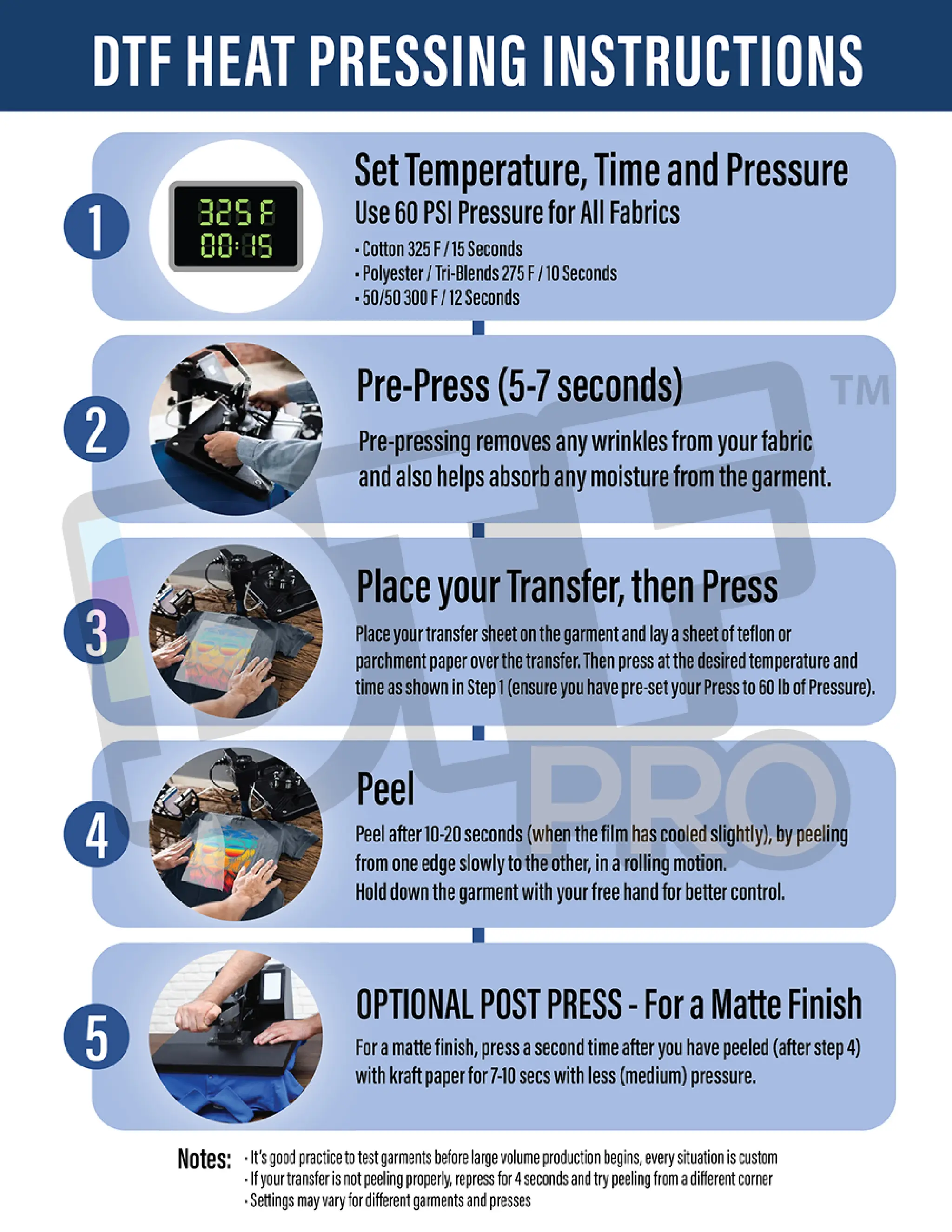 DTF Heat Press Instructions - JUST PRESS, AND DONE. | PDF