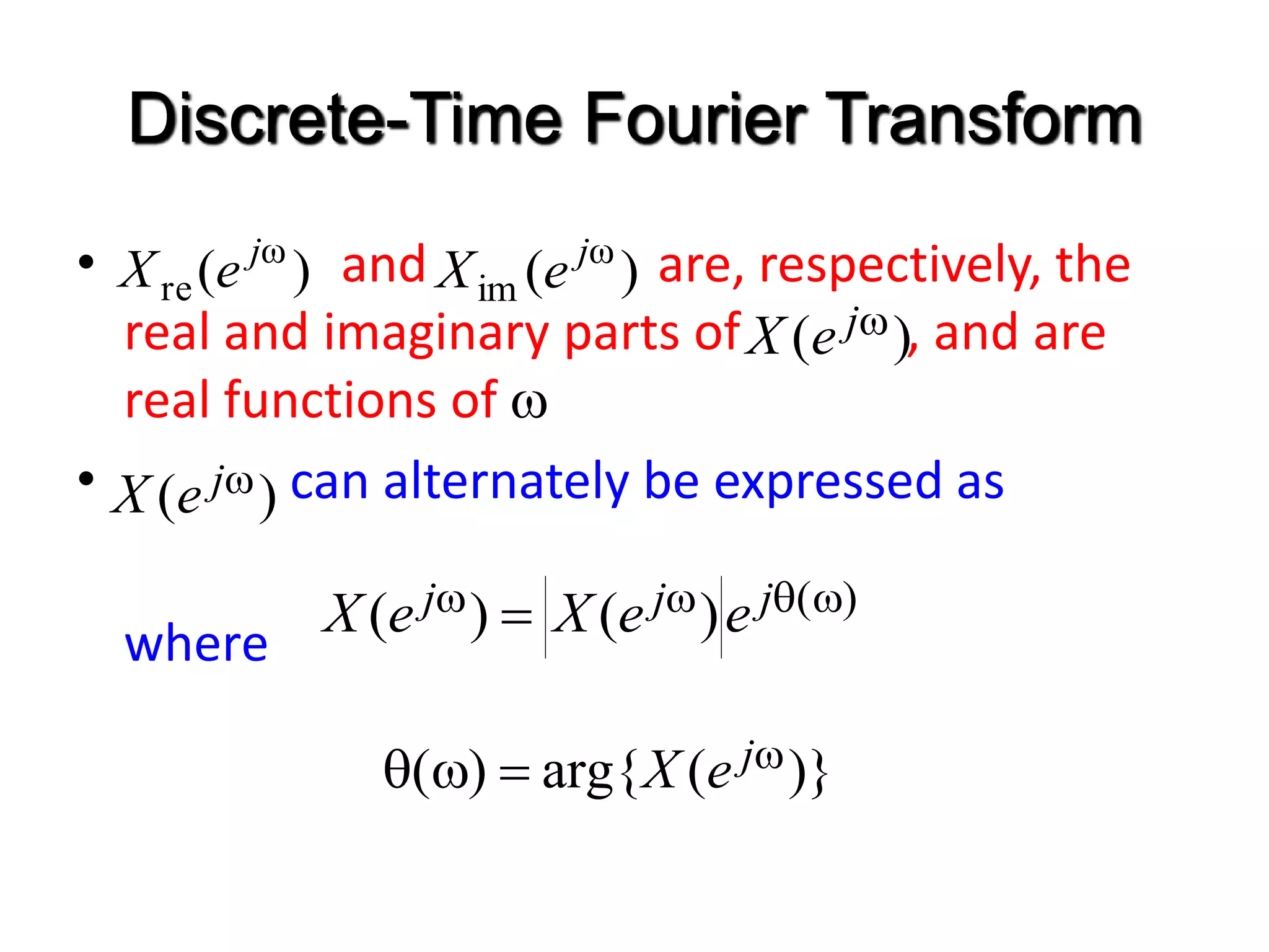 Discrete Time Fourier Transform | PPTX