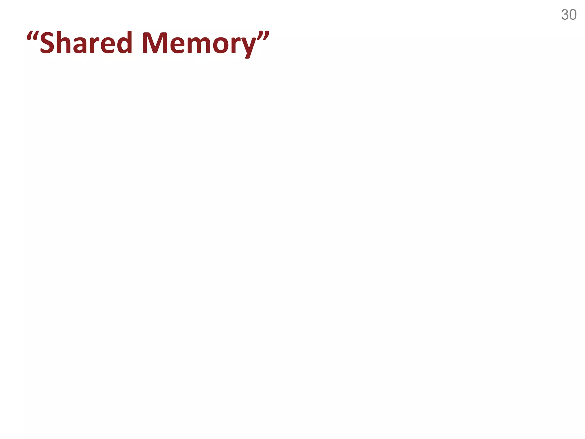 30
“Shared Memory”
 