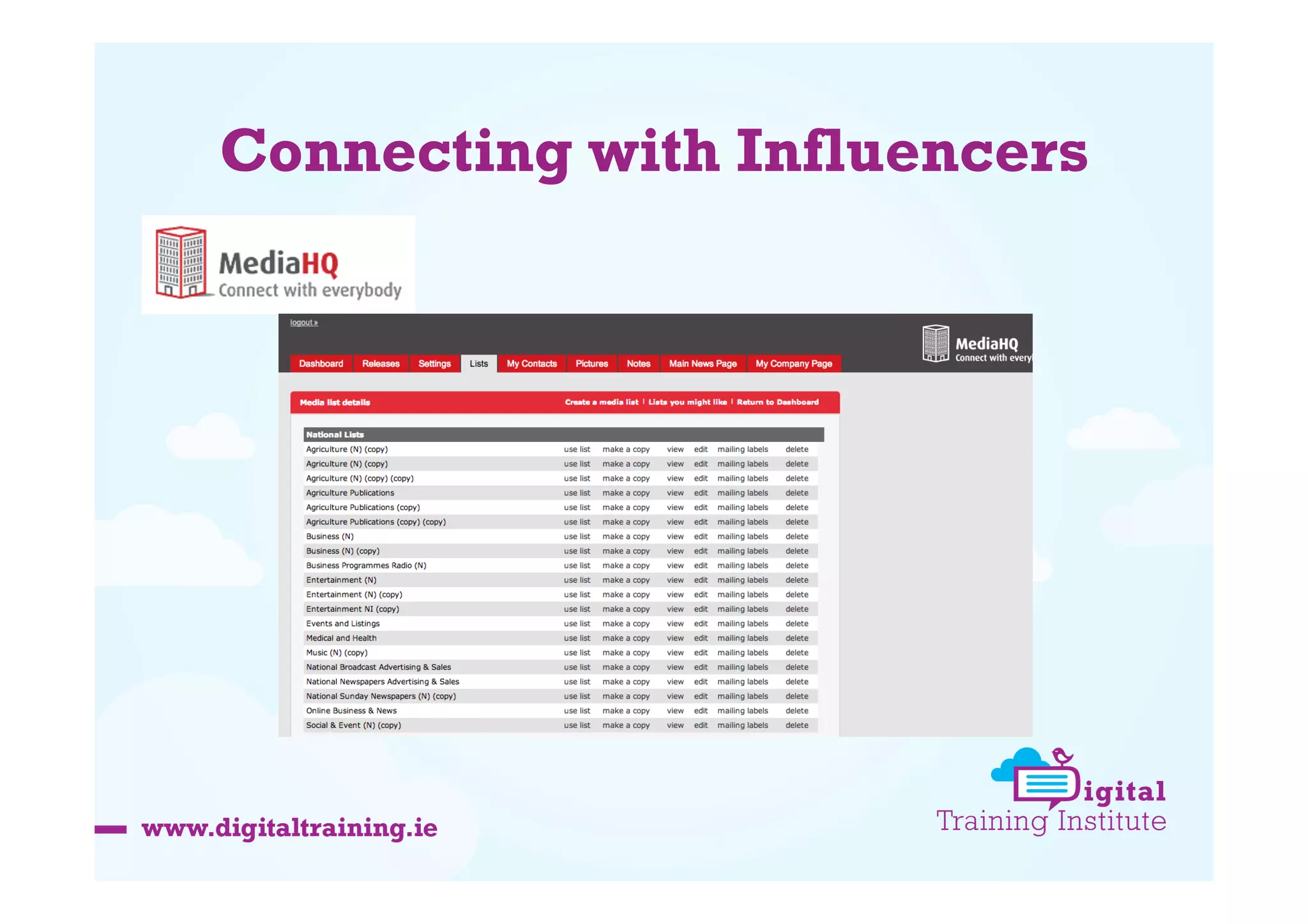 Connecting with Influencers

 