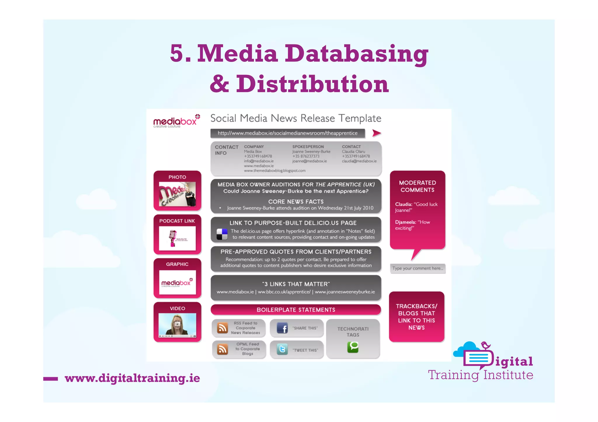 5. Media Databasing
& Distribution

 