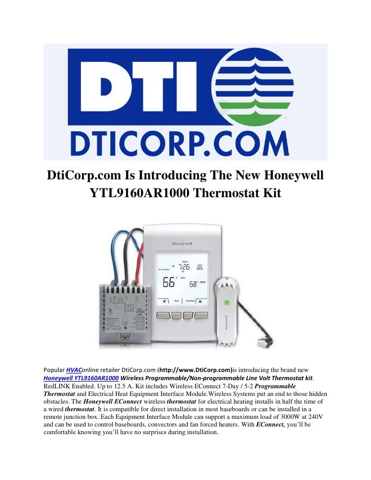 Is Introducing The New Honeywell YTL9160AR1000 Thermostat Kit