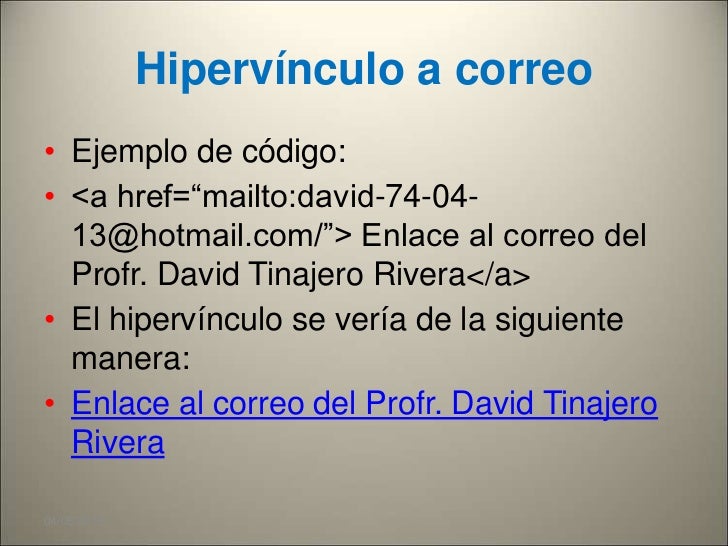 Enlaces o hipervínculos en HTML