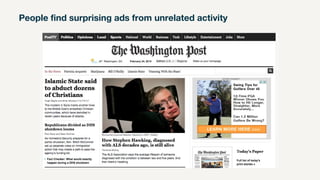 People find surprising ads from unrelated activity
 