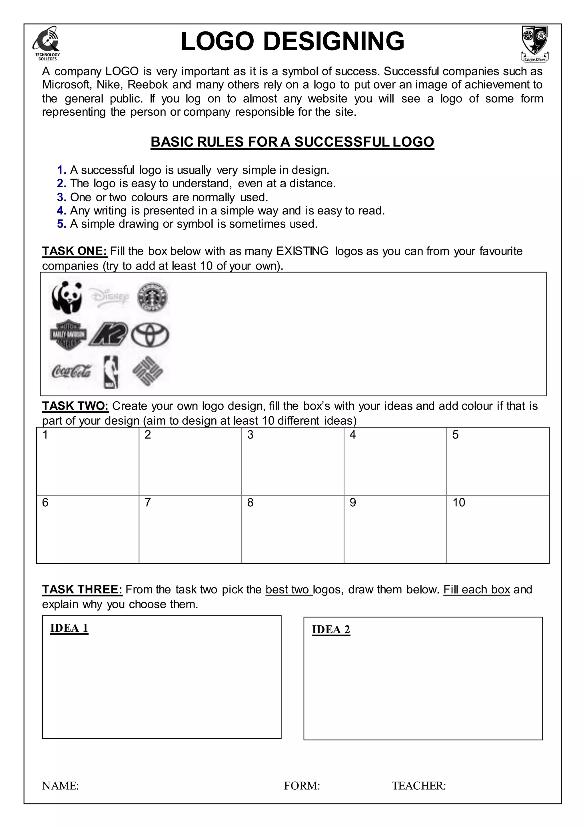 Creating logo worksheet | PDF