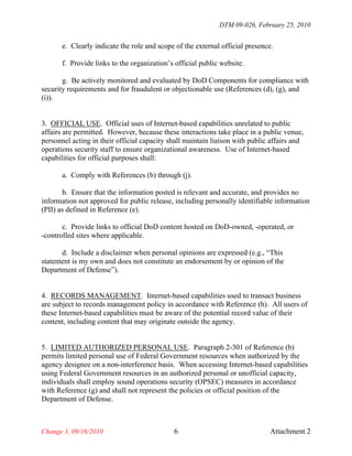 Directive-Type Memorandum (DTM) 09-026 - Responsible and Effective Use ...