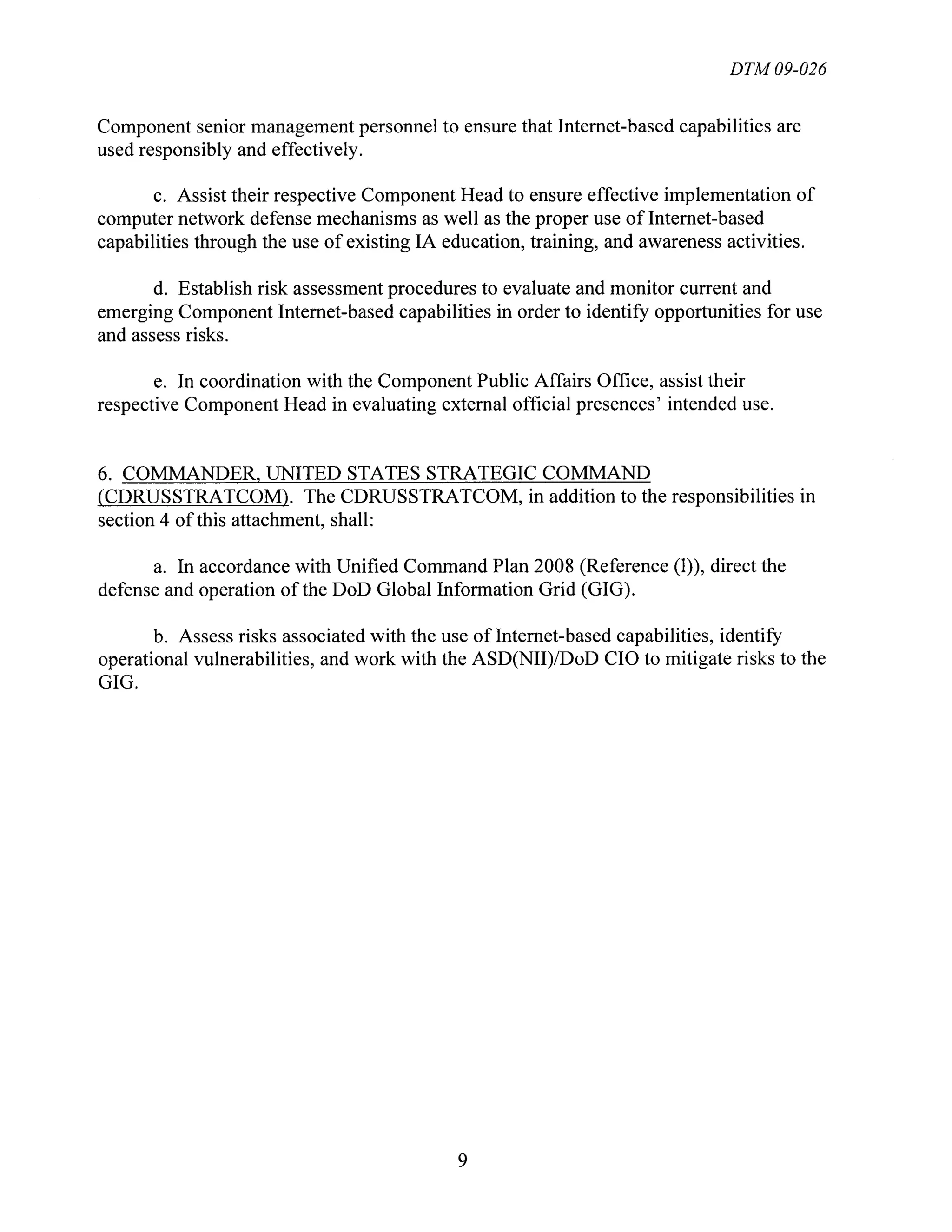 DoD Official Social Media Policy