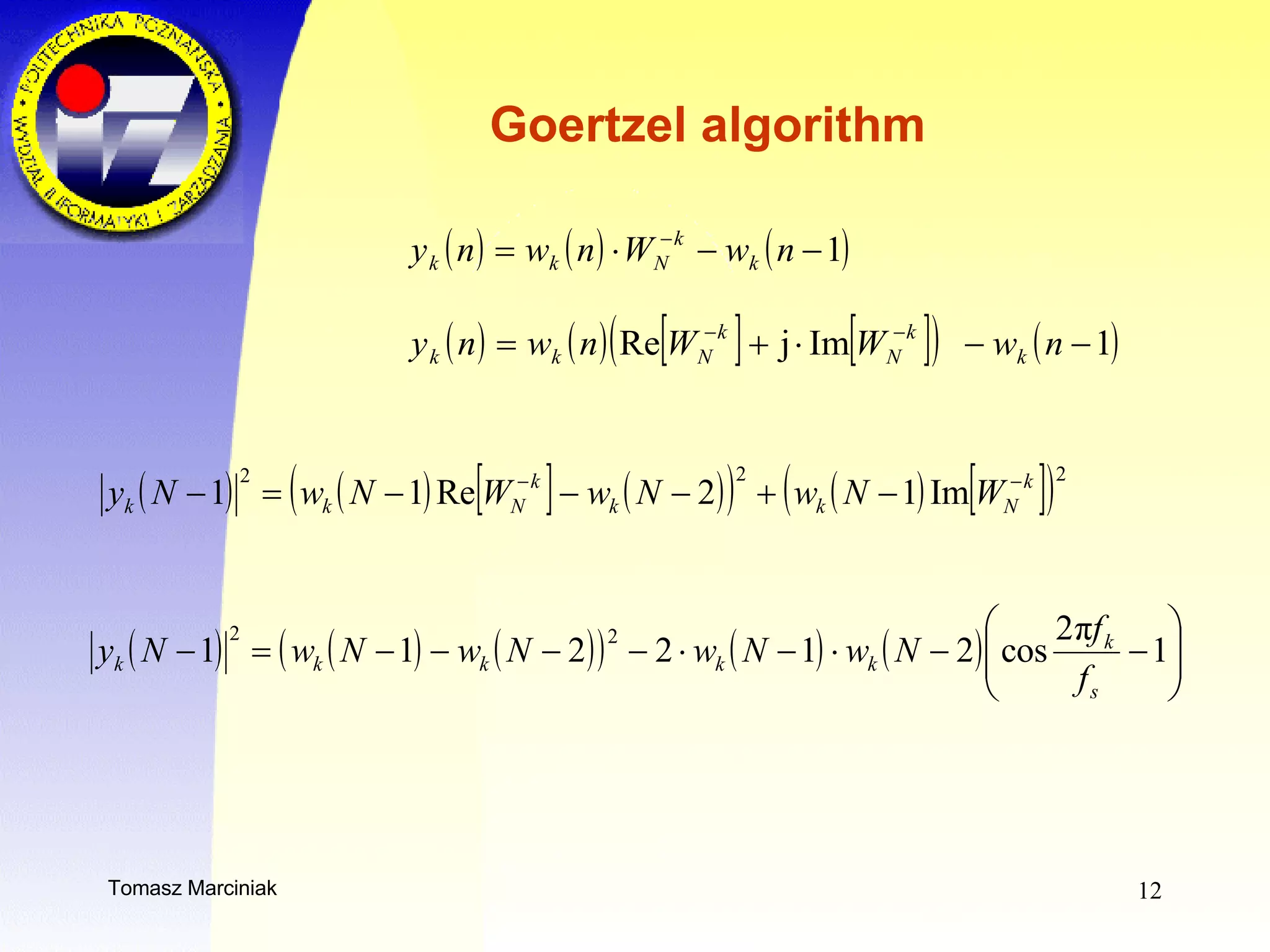 Goertzel algorithm   