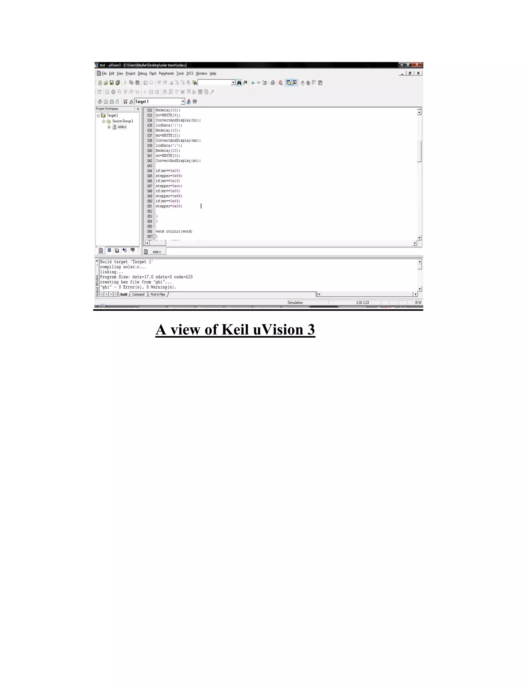 A view of Keil uVision 3
 