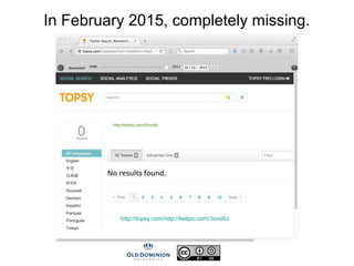In February 2015, completely missing.
http://topsy.com/http://twitpic.com/3uvo6z