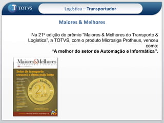 21ProdutoFatos Geradores: Apuração da rentabilidade dos cliente comparando os custos incorridos X receitas de freteRECEITASFatos Geradores: Rateio dos custos de viagem pelos documentos de transportes associados na viagem através de vários critérios (peso, volume valor, etc)DOCTOSFatos Geradores: Adiantamento para Viagem, Pedágio, Pagamento de Frete Autônomo, despesa extras de viagem, seguro da viagem.VIAGEMFatos Geradores: Manutenção do veículo, pneus, despesa extra, seguro do veículo, combustível, depreciação, rateios de custos fixos contábeis e salário do motoristaVEÍCULOFatos Geradores: Seguro da frota, manutenção da frota, custo fixo não associado a um determinado veículo.FROTA