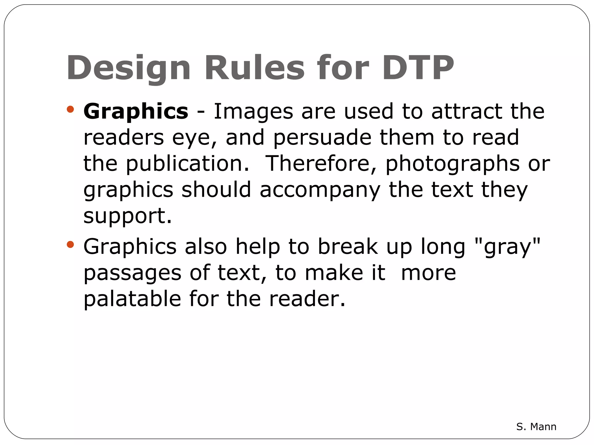 Dtp Basics And Design Rules Student Version | PPT
