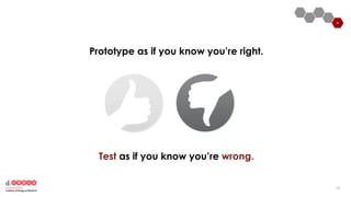 8686
Prototype as if you know you’re right.
Test as if you know you’re wrong.
 