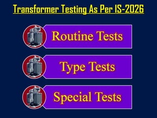 Transformer Testing As Per IS-2026Transformer Testing As Per IS-2026
 