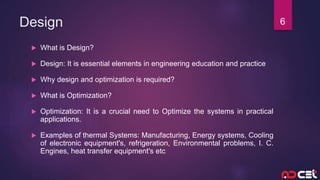 Introduction to Design of thermal systems and optimization | PPTX