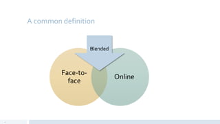 A common definition
Face-to-
face
Online
4
Blended
 