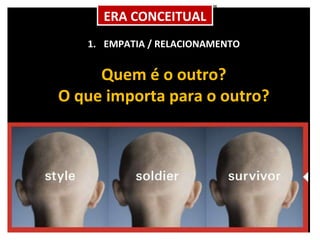 EMPATIA / RELACIONAMENTO Quem é o outro? O que importa para o outro? ERA CONCEITUAL 