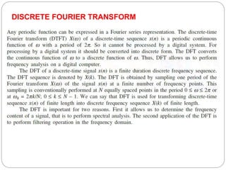 DTSP UNIT III - DISCRETE FOURIER TRANSFORM AND COMPUTATION.pptx ...