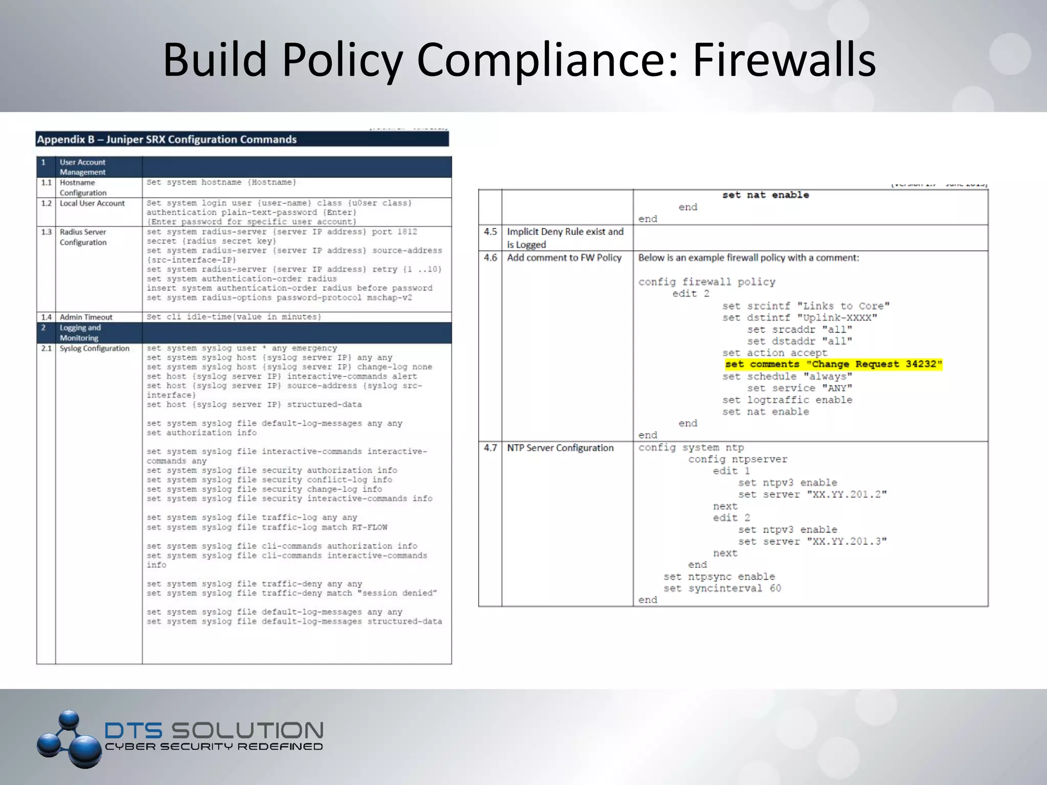 Build Policy Compliance: Firewalls
 