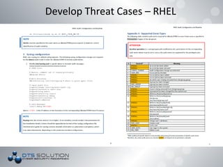 Develop Threat Cases – RHEL
 