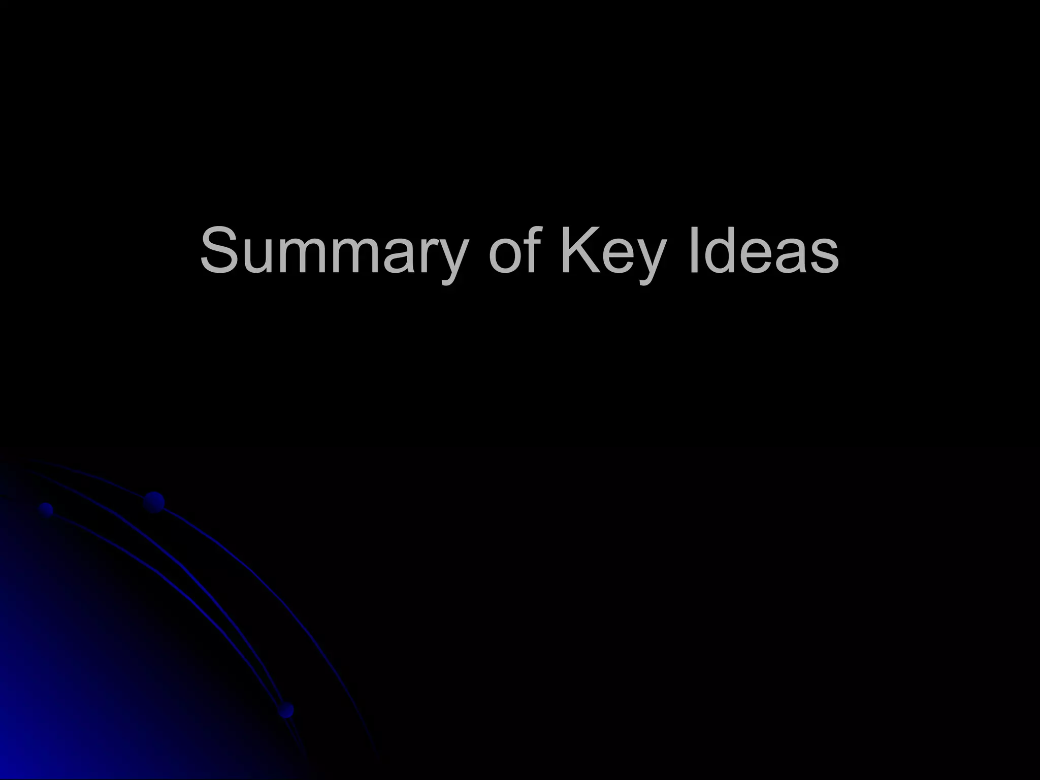 Summary of Key IdeasSummary of Key Ideas
 