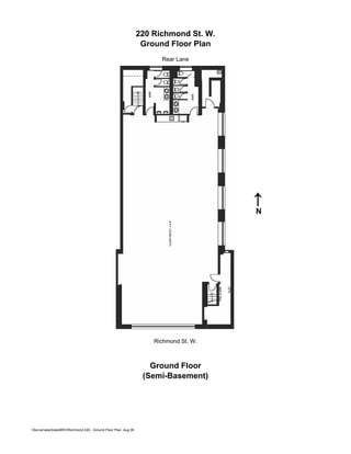 N
Ground Floor
(Semi-Basement)
Rear Lane
220 Richmond St. W.
Ground Floor Plan
Richmond St. W.
ServerabeDataBRORichmond 220 - Ground Floor Plan, Aug 09
 